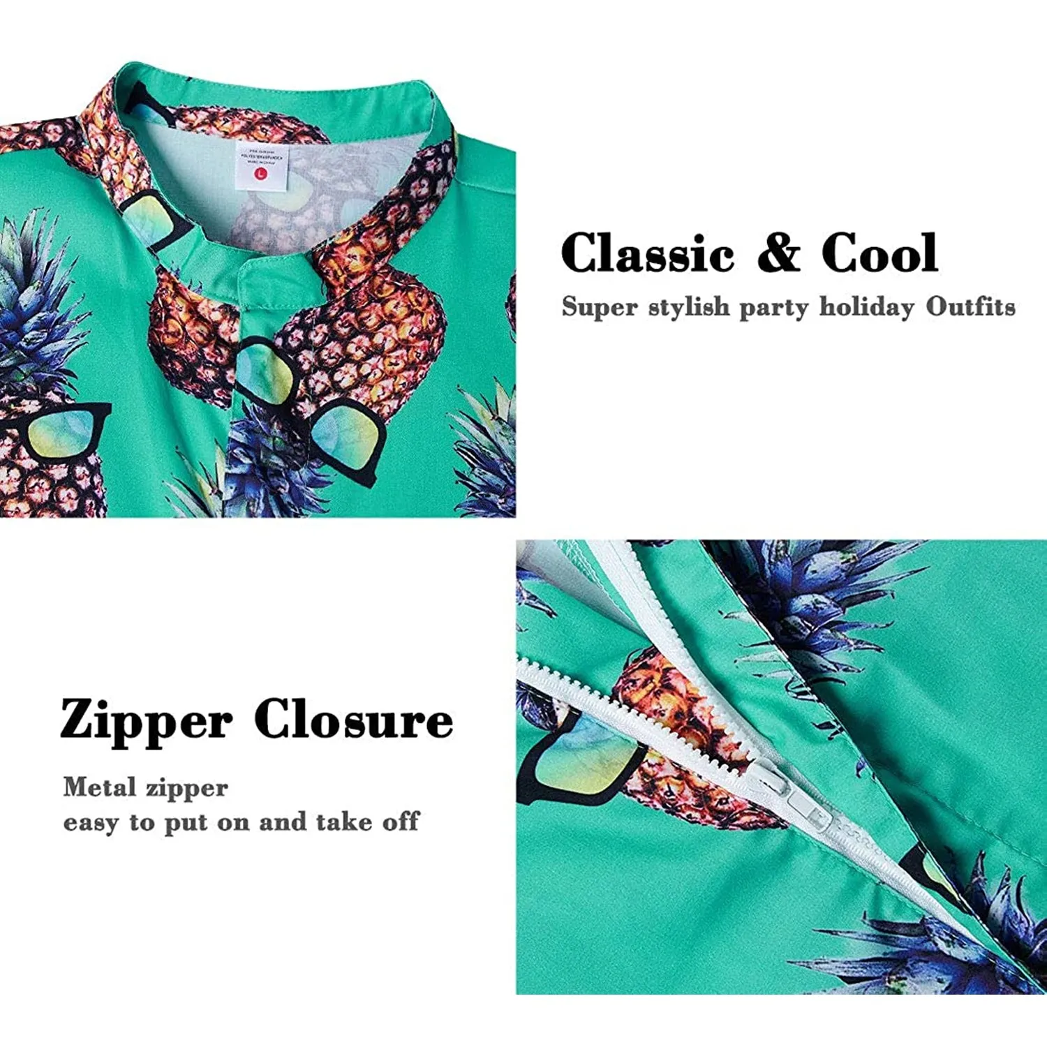 Green Glasses Pineapple Male Romper