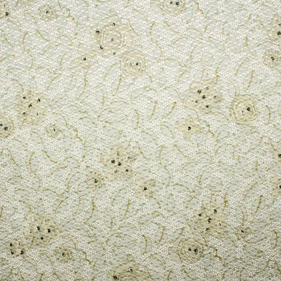 Green Lace Print Cloqué