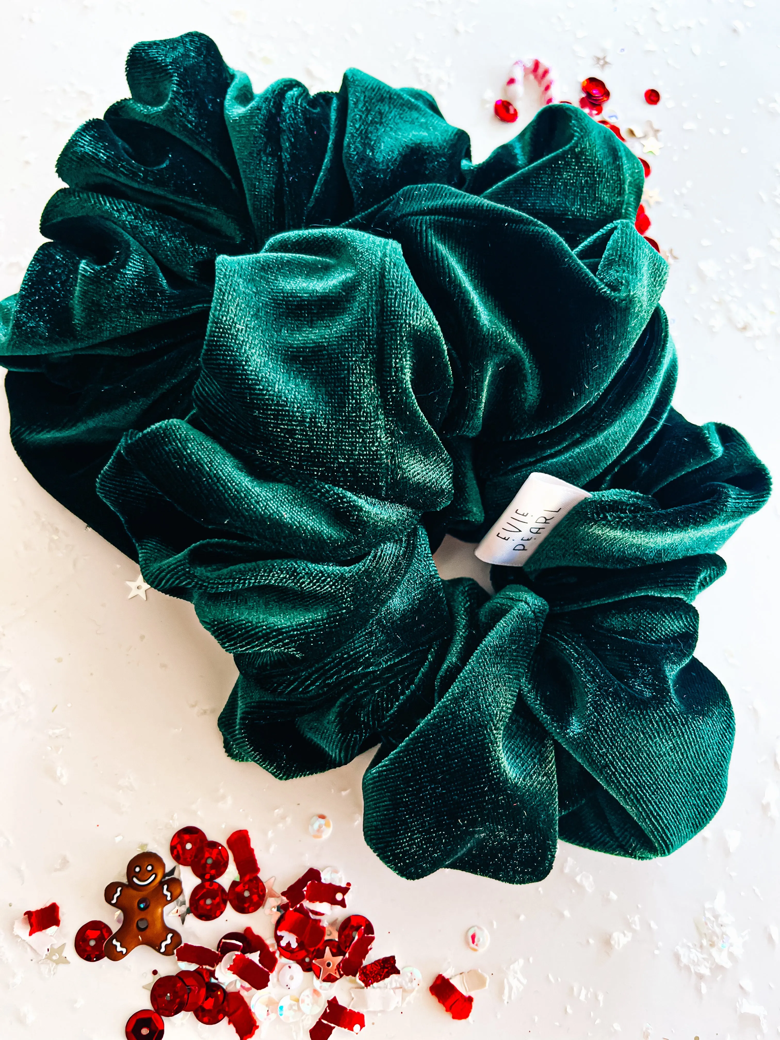 Green Velvet Oversized Scrunchy