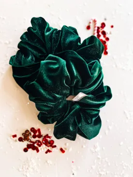 Green Velvet Oversized Scrunchy