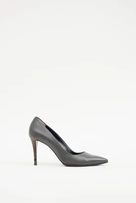 Grey Leather Heel