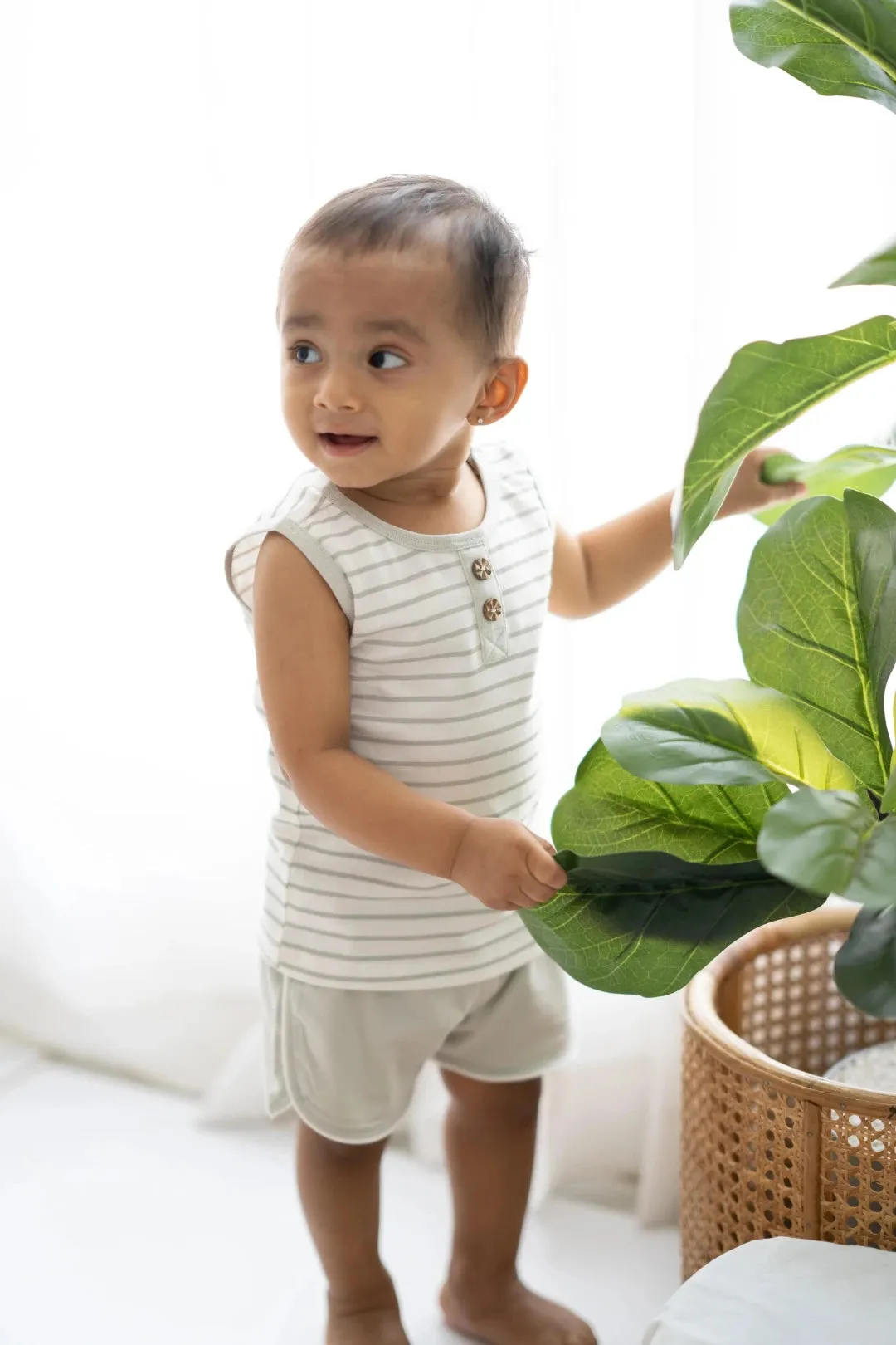 Grey Stripes-Boys Vest and Shorts