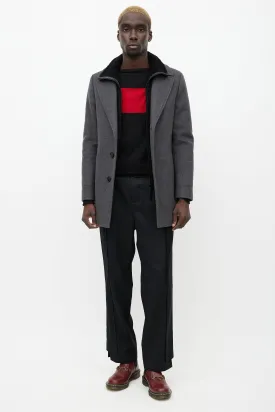 Grey Wool & Cashmere Blend Dillon Coat