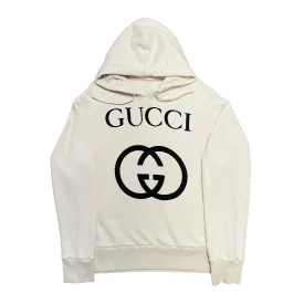 Gucci Interlocking G Logo Oversized Hooded Sweatshirt Off White Pre-Owned