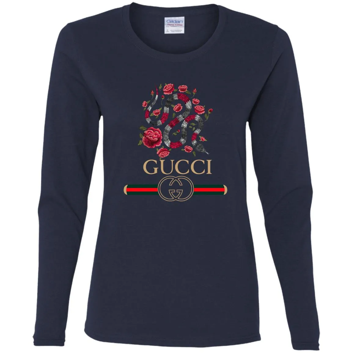 Gucci Logo Snake T-shirt Women Long Sleeve Shirt