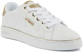 Guess Beckie Trainers In White Gold For Women