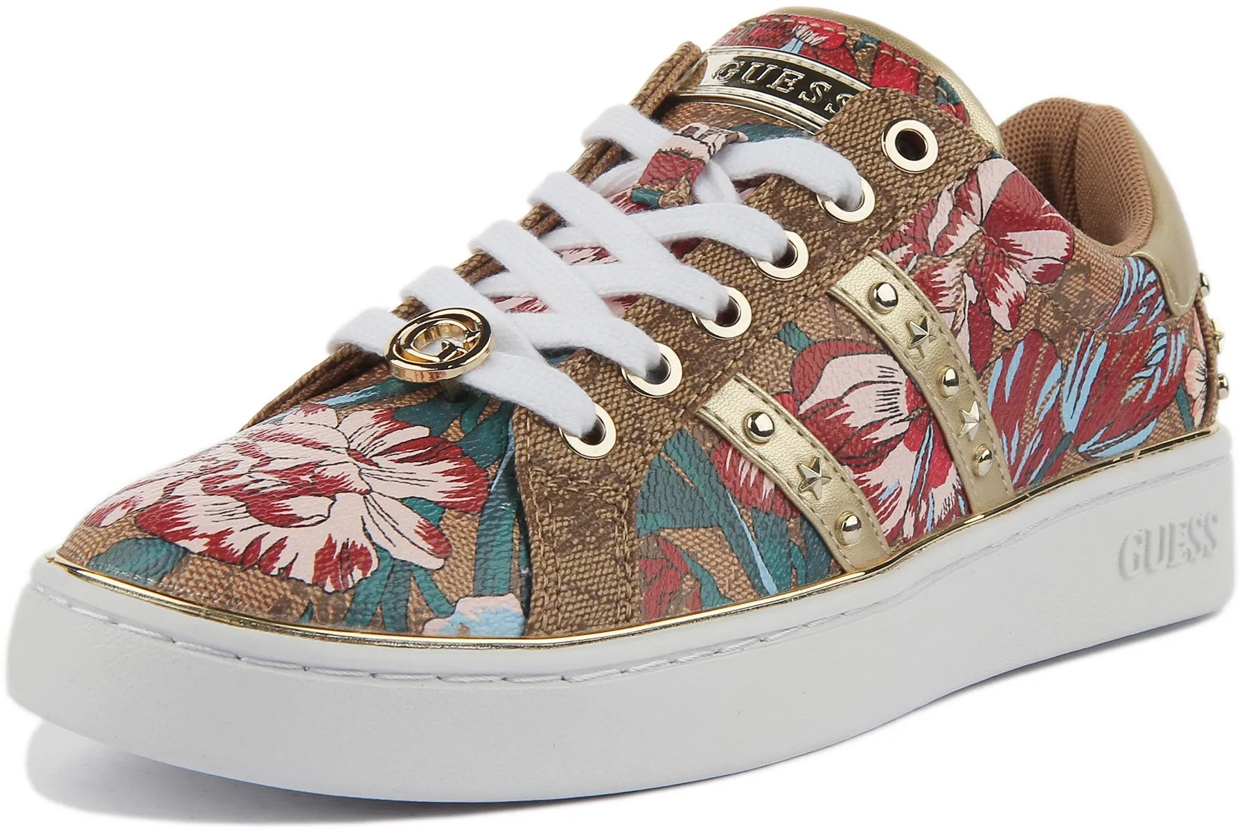 Guess Bevlee Floral Print In Beige For Women