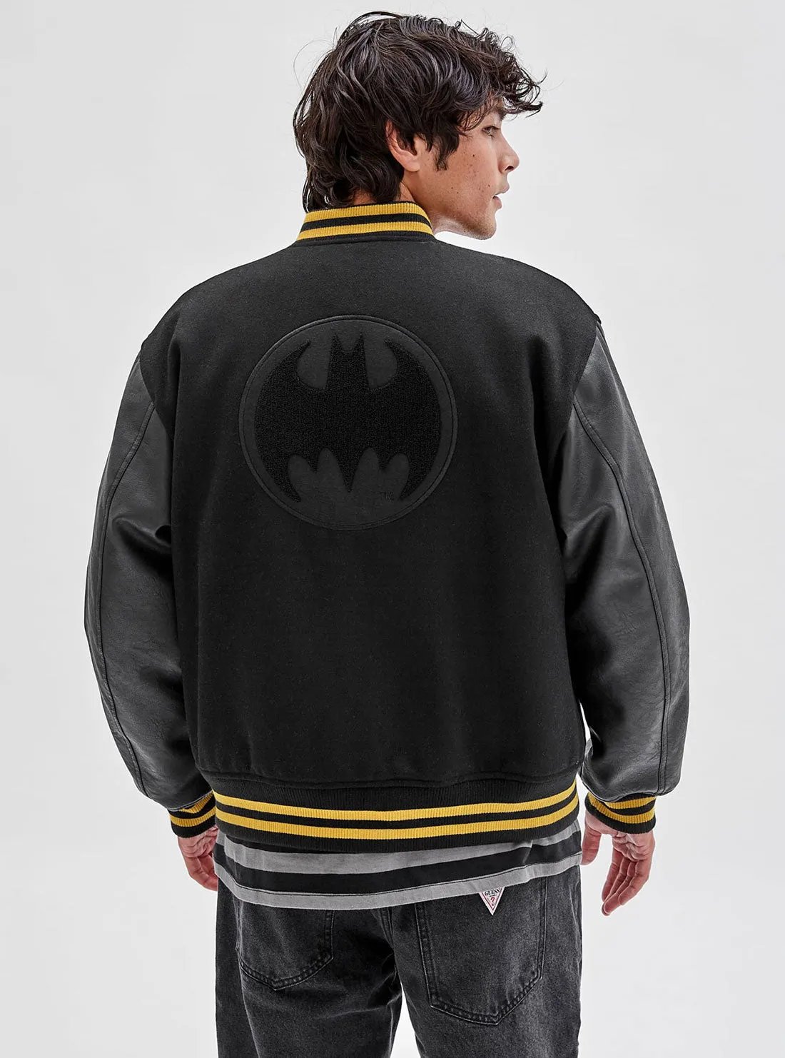 Guess Originals x Batman Black Letterman Jacket