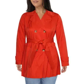 GUESS Women's Lightweight Midi Trench Coat in Tangerine