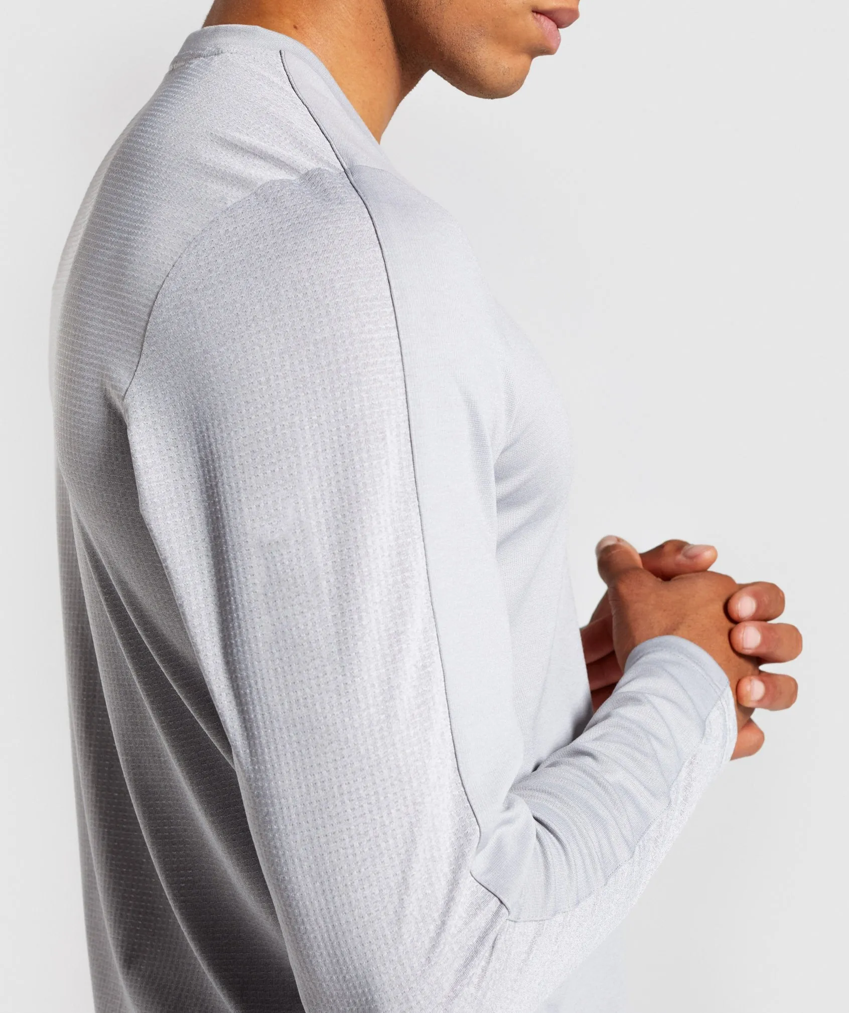 Gymshark Raid Long Sleeve T-Shirt - Light Grey