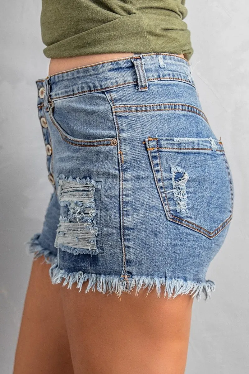 Gypsy Mid-rise Distressed Denim Shorts