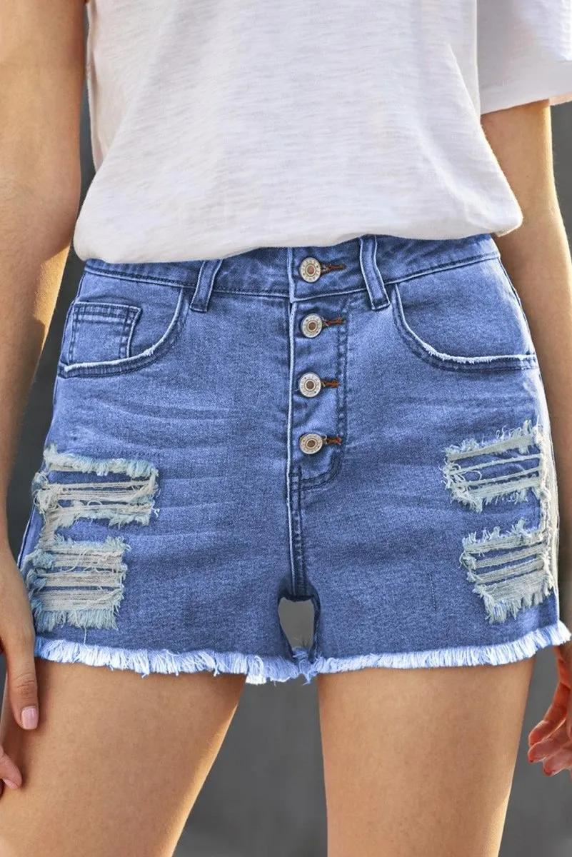 Gypsy Mid-rise Distressed Denim Shorts