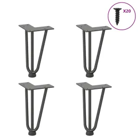 Hairpin Table Legs 4 pcs Anthracite 20 cm Solid Steel