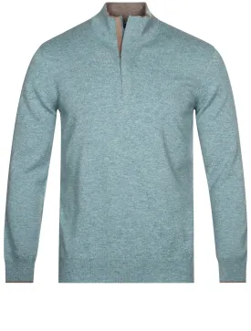 Half Zip Wool And Cashmere Mint