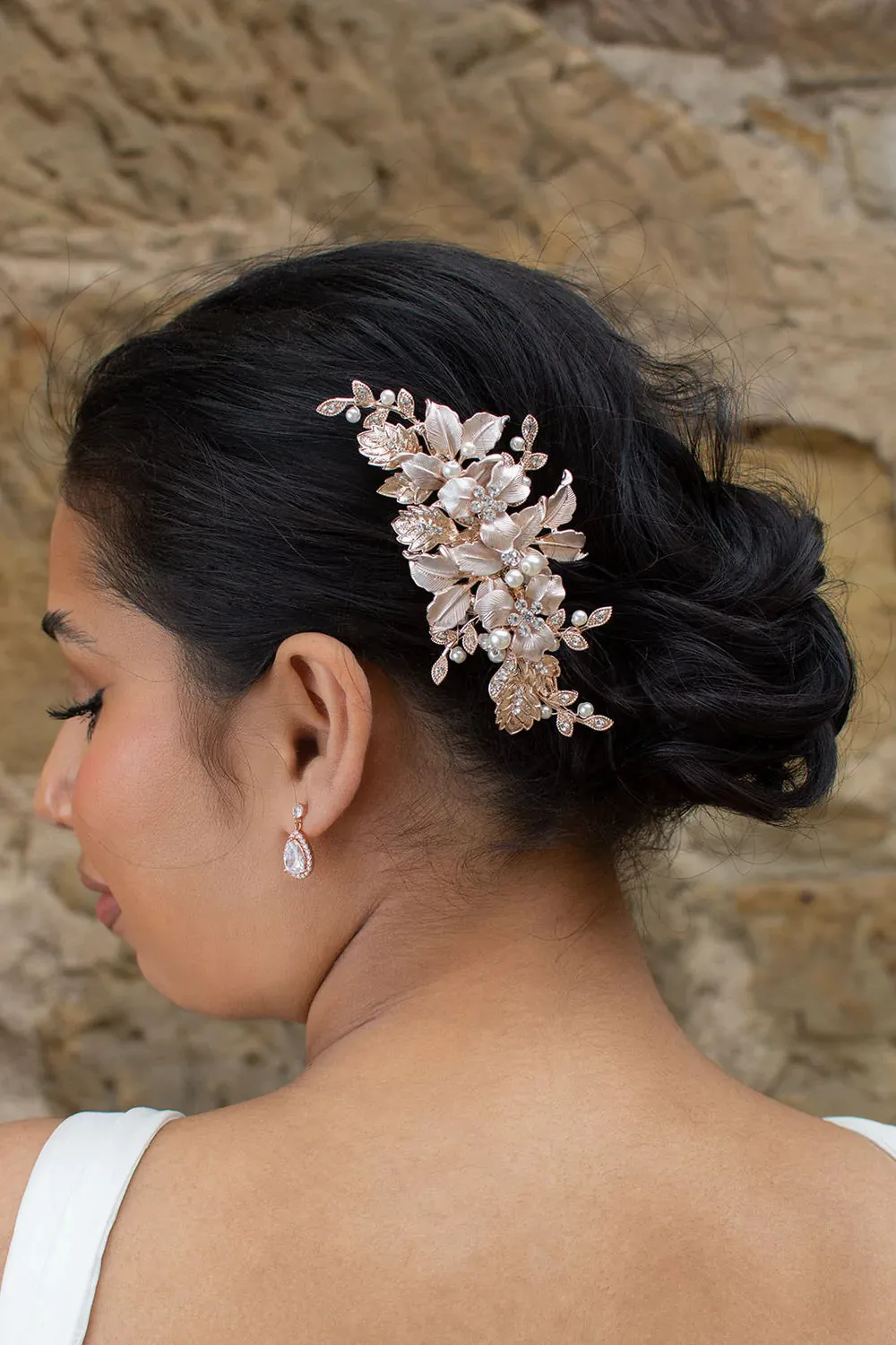 Hallie - Leaf Pearl Bridal Hair Clip