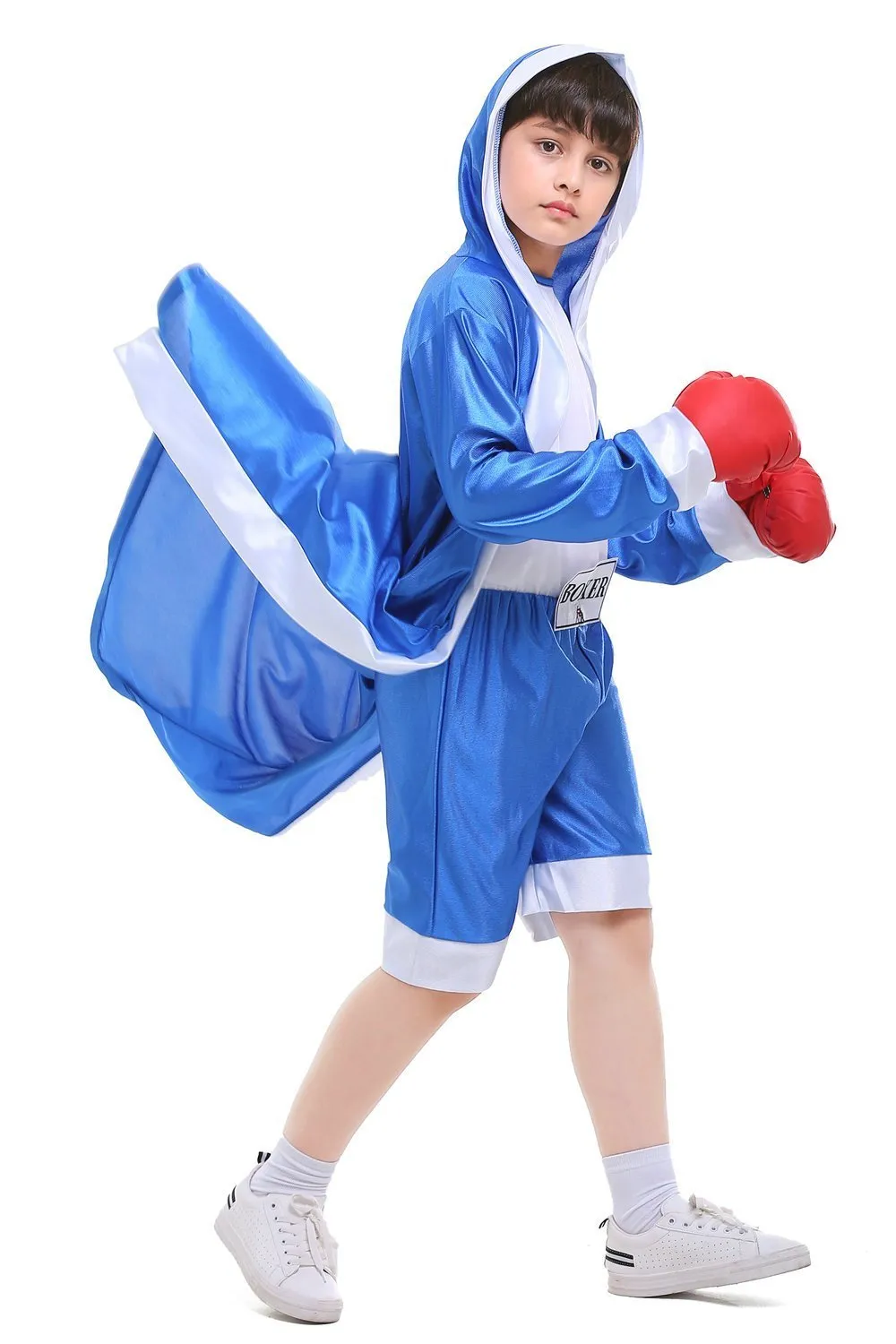 Halloween Child Boys Champion Boxer Uniform Costume Sportswearing