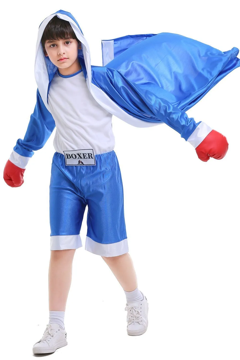 Halloween Child Boys Champion Boxer Uniform Costume Sportswearing