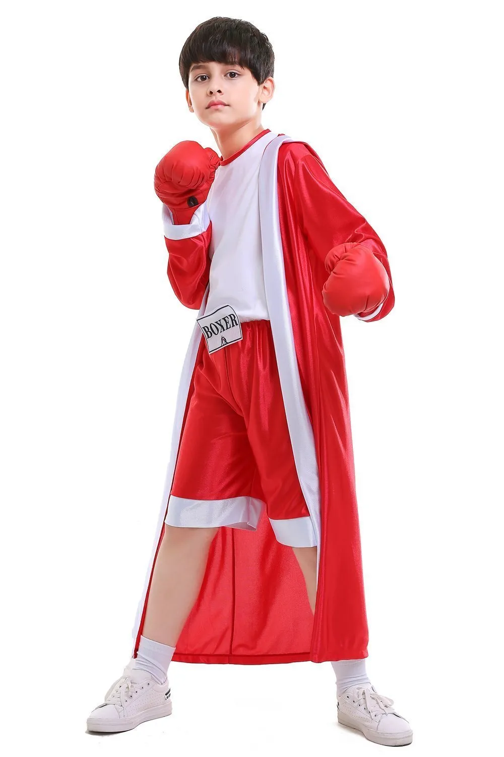 Halloween Child Boys Champion Boxer Uniform Costume Sportswearing