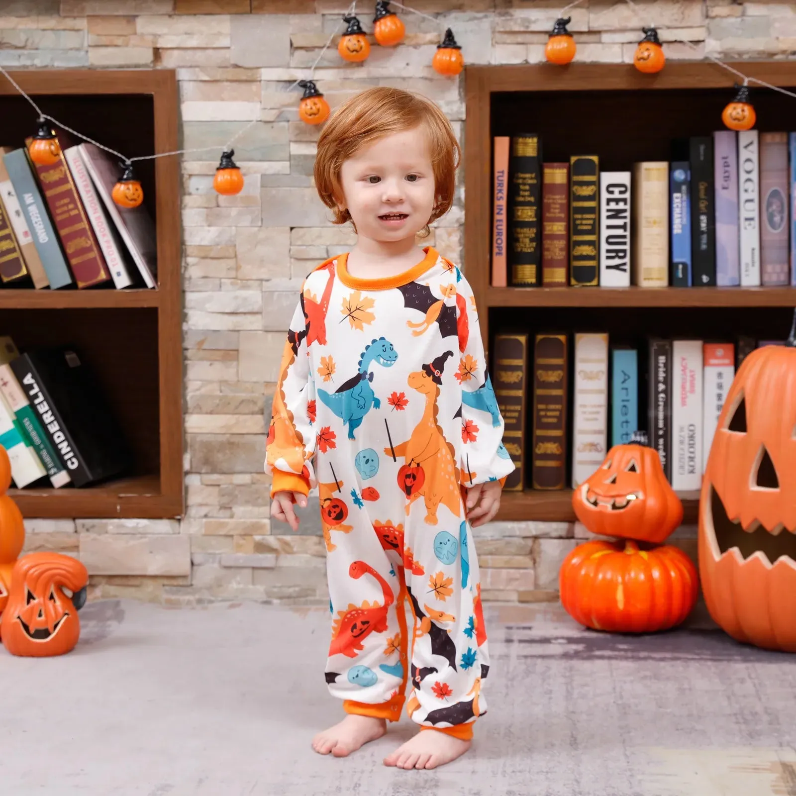 Halloween Family Pajama Trick or Treat Boo Matching Halloween Skull Print Sleepwear Family Look Pyjamas