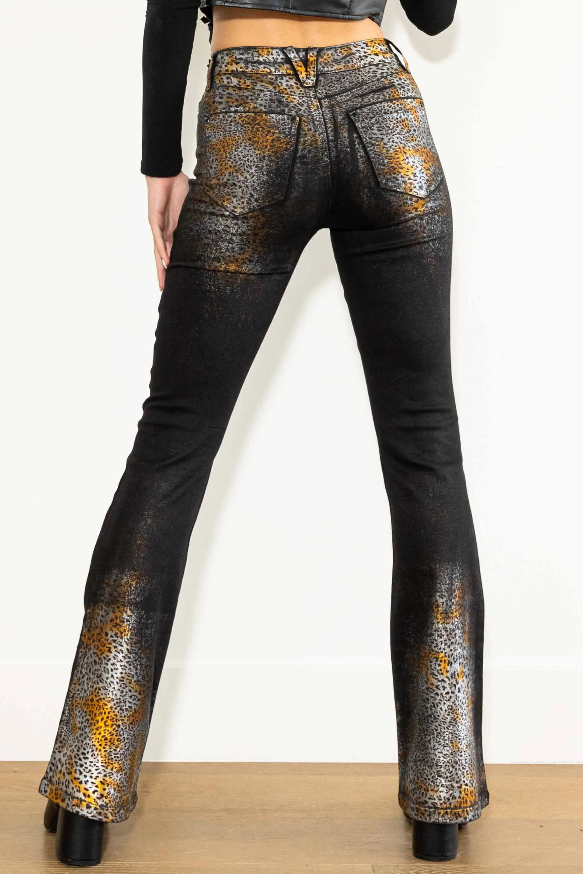 Halloween Western Leopard Bootcut Jeans