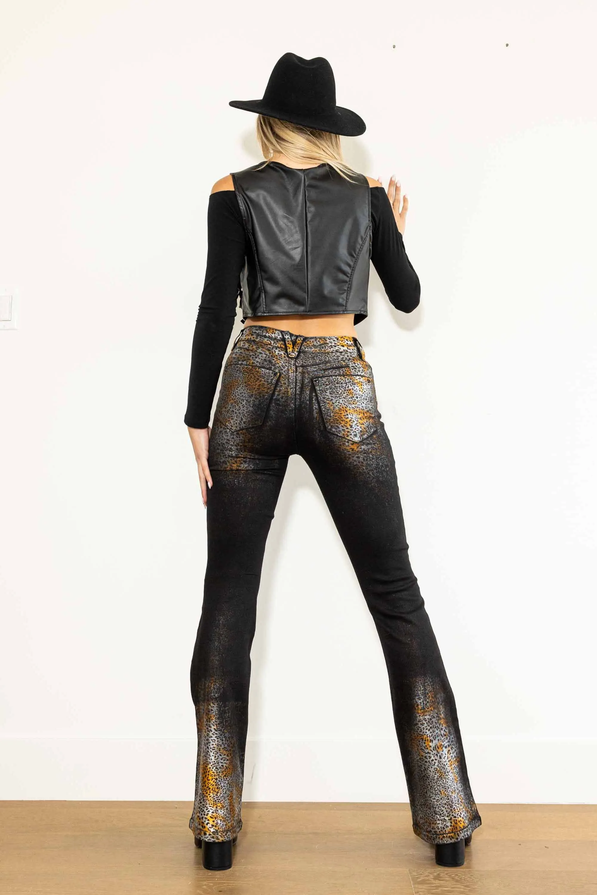 Halloween Western Leopard Bootcut Jeans