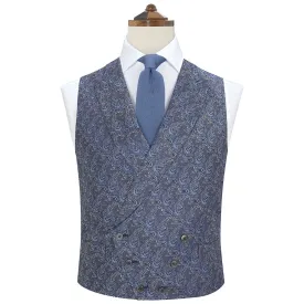 Hamish Navy Blue Paisley Waistcoat