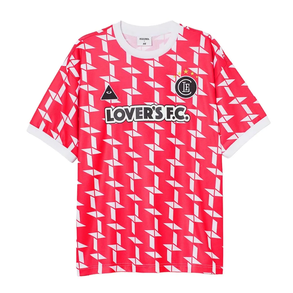 H&M x Lover's FC 7 Football T-shirt, red/black/white