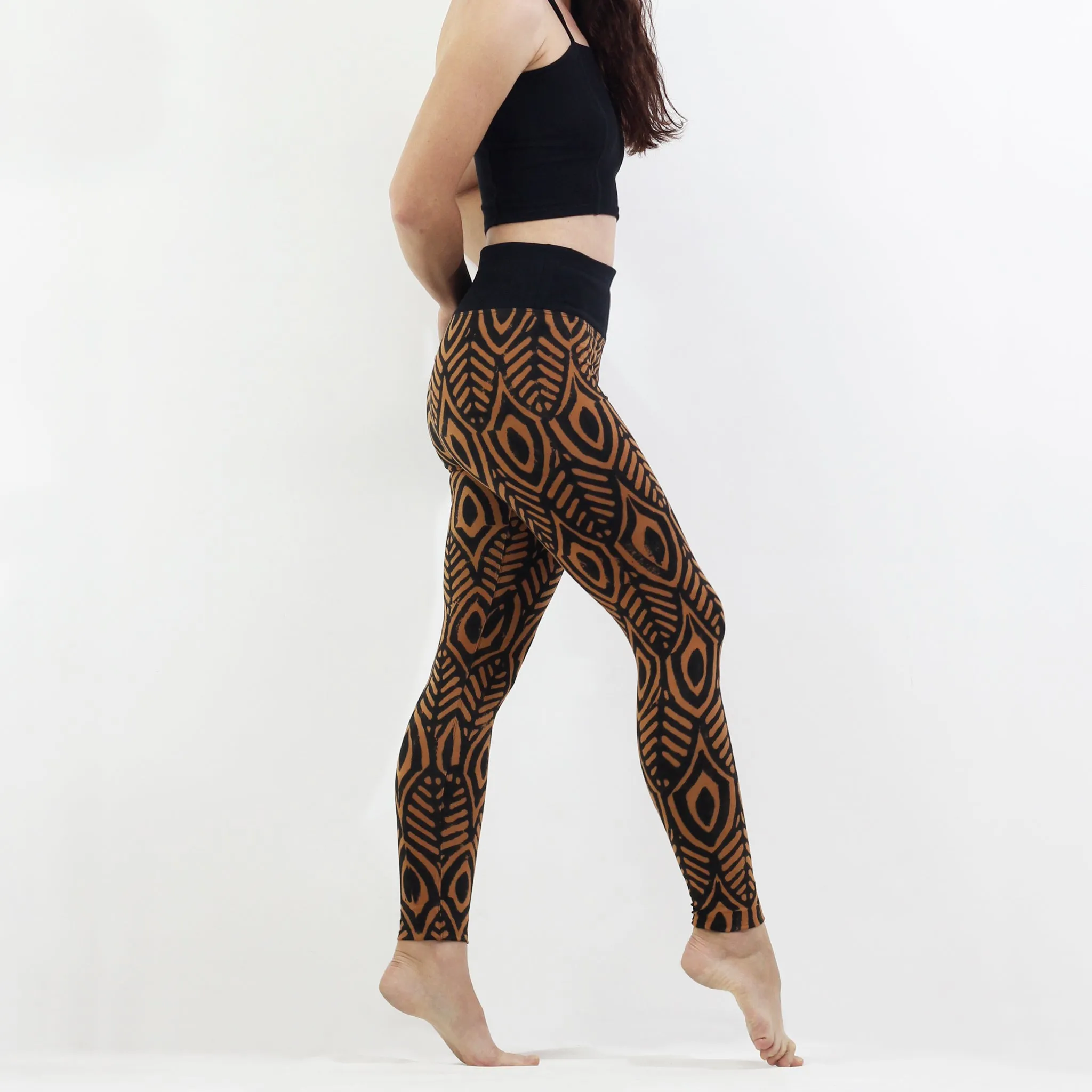 Hand Painted Leggings - Pharaoh’s Feathers