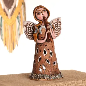 Handcrafted Whimsical Mother Nature Ceramic Sculpture - Planet's Sounds | NOVICA