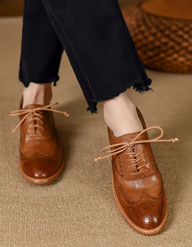 Handmade British Style Vintage Oxford Shoes