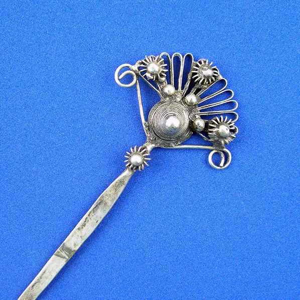 Handmade Miao Ethnic Tribal Hair Stick 6.25"