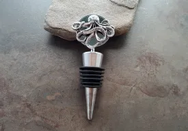 Handmade Oxidized Silver Octopus Wine Bottle Stopper