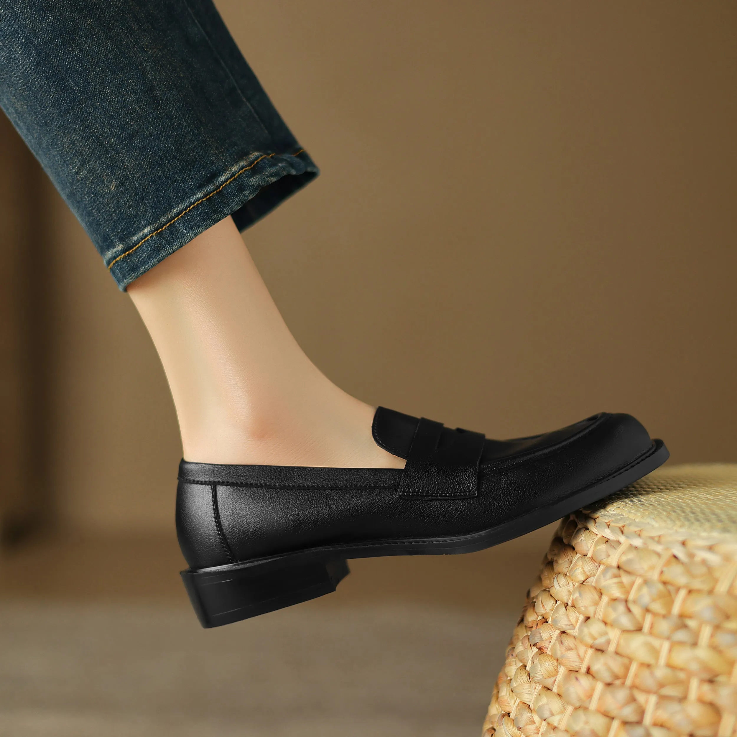 Handmade Womens Loafers Comfortable Leather Shoes