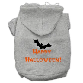 Happy Halloween Screen Print Pet Hoodies Grey S (10)