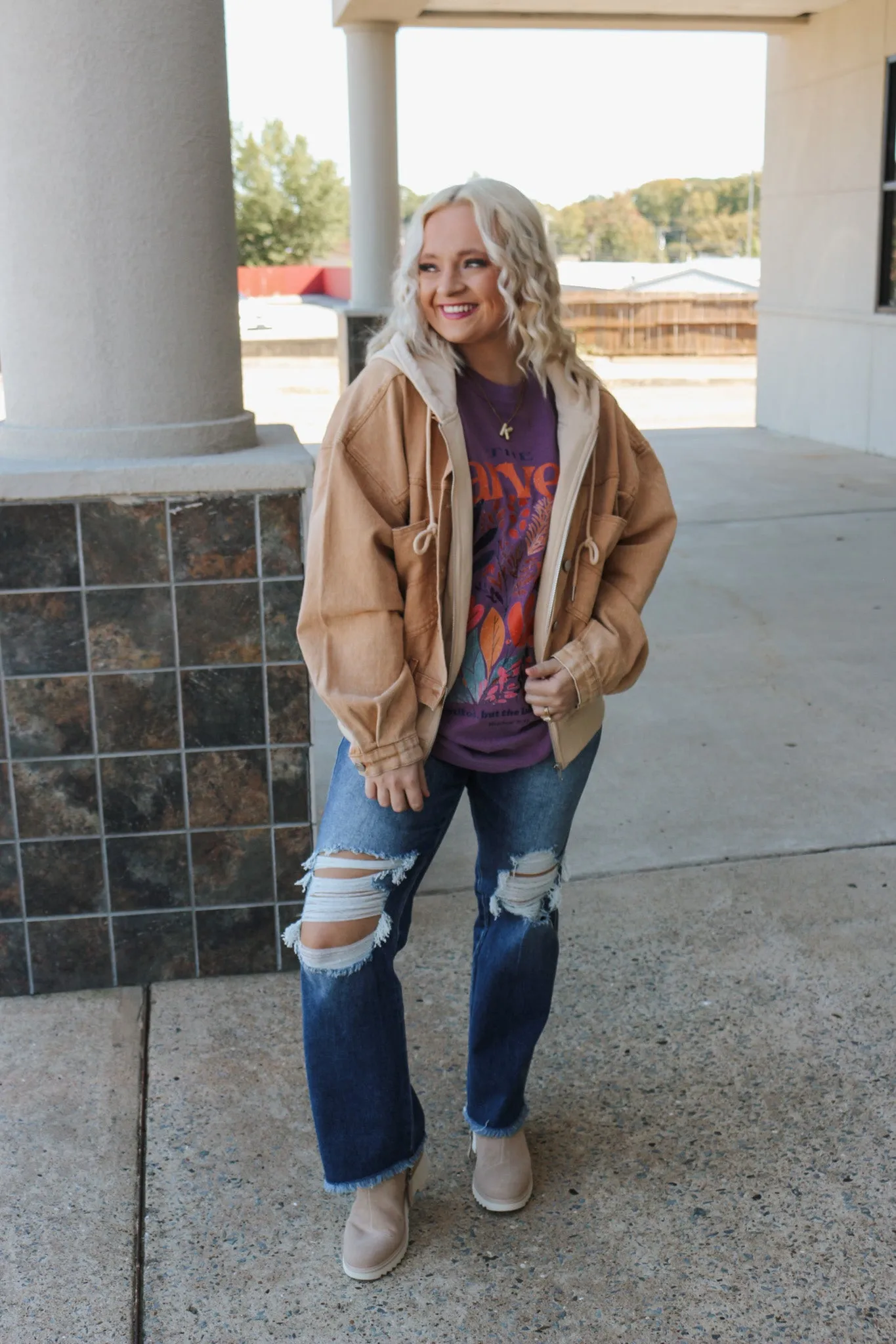 Hard Rock Layered Khaki Denim Jacket