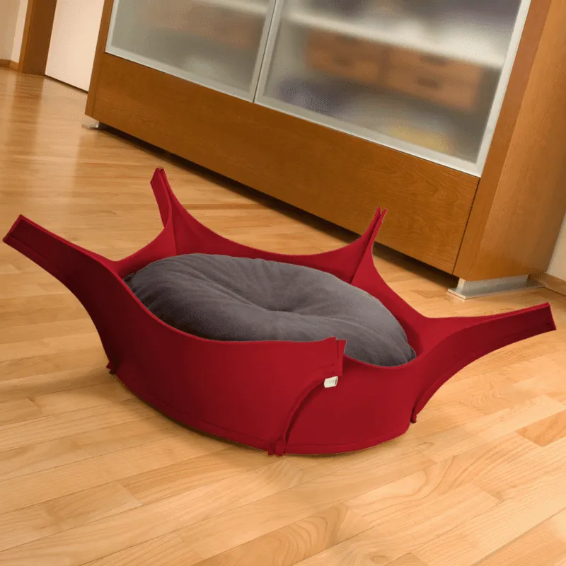 Harry Orthopedic Pet Bed - Red Felt