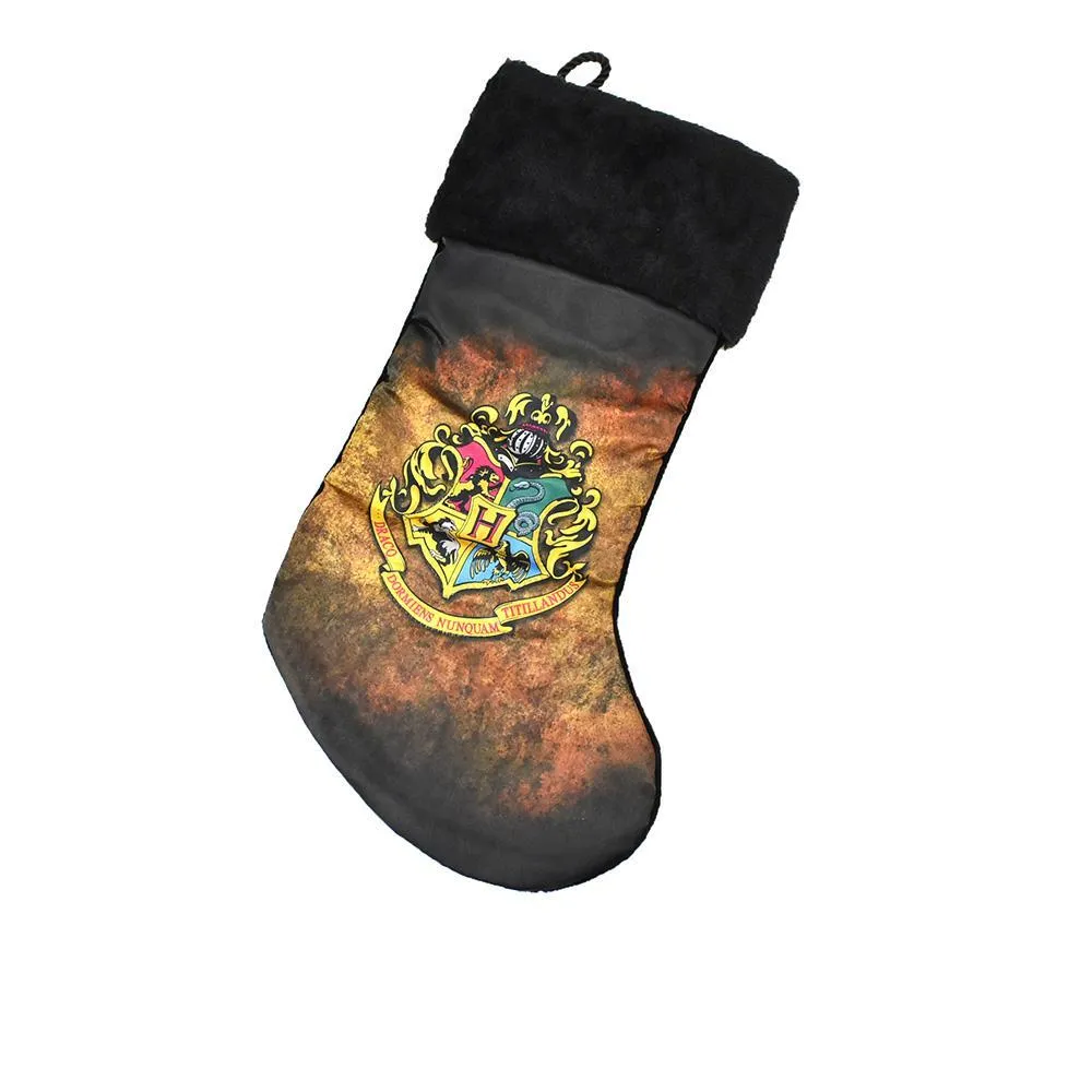 Harry Potter Hogwarts Crest Satin Christmas Stocking, 18-Inch