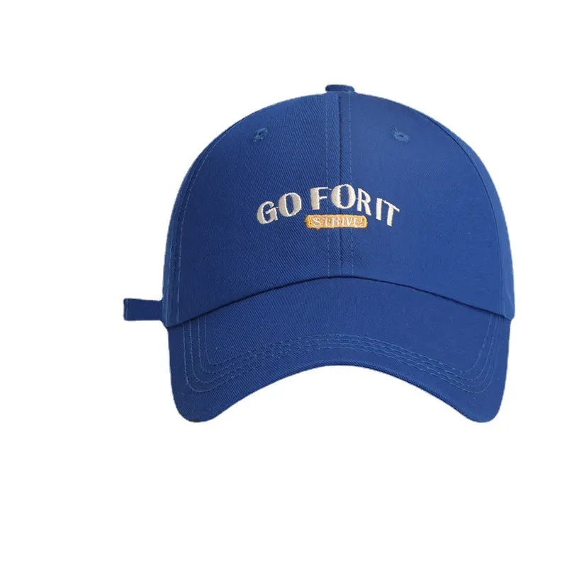 Hat men's summer versatile letter embroidery soft top peaked cap sun visor style face-showing small big head circumference baseball cap for women