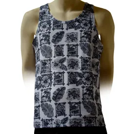 Hawaii Motif 2 Men's Printed Tank Top - Hawaiian All Over Pattern Lightweight Fast-Drying Casual Men Unisex Texture Tank Top