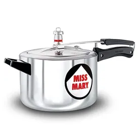 Hawkins 5 Litre Miss Mary Aluminium Pressure Cooker, Inner Lid Cooker, Silver (MM50)