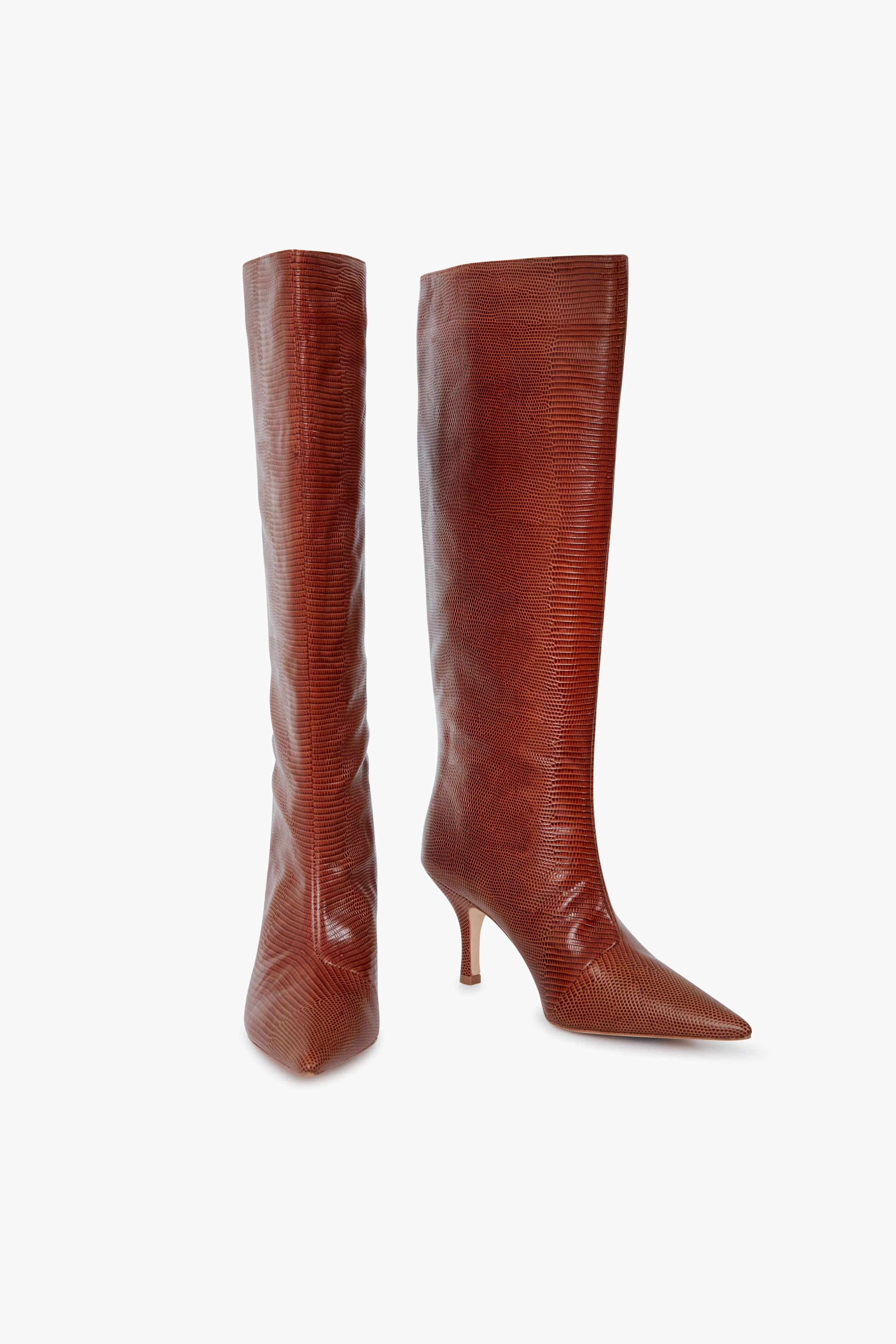 Hazelnut Embossed Lizard Whitney Boots