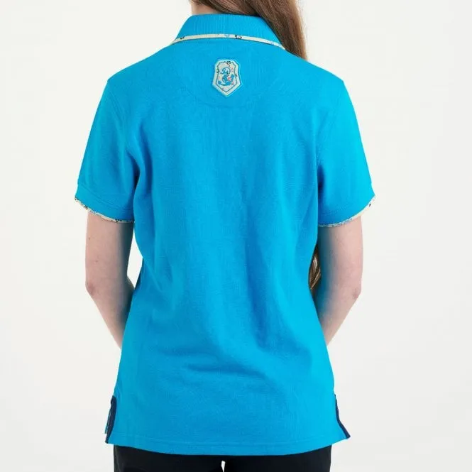 Hazy Blue Womens Short Sleeve Polo Shirt - Bella