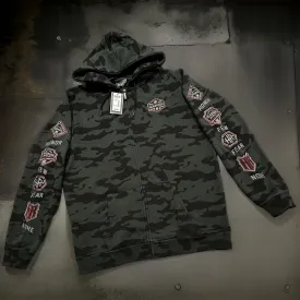 *HEADRUSH* (Dark Camo) ~Honor Few Fear Non~ Zip Up Hoodies