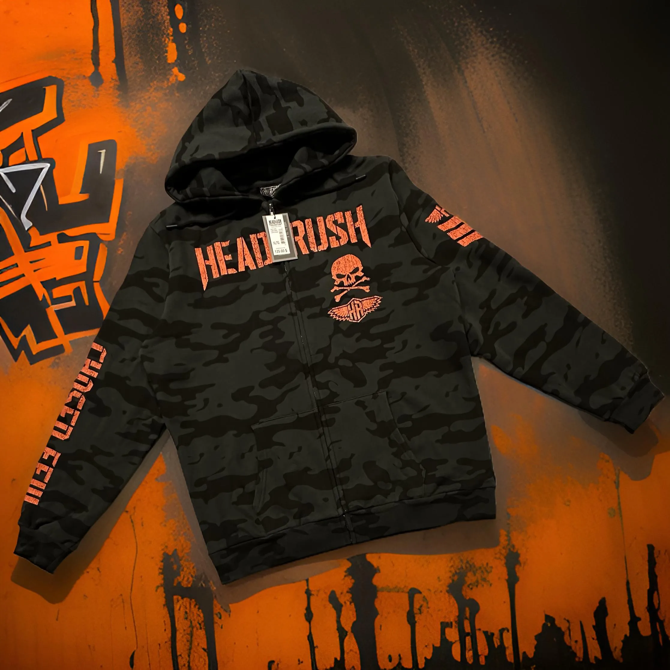 *HEADRUSH* (Dark Camo) ~The Chosen Few~ ZIP Up Hoodies