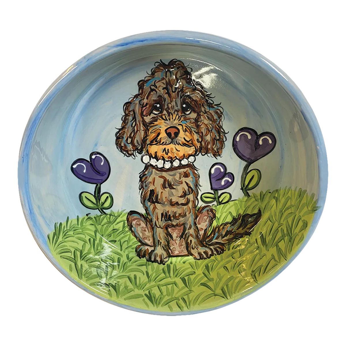 Heart Garden Poodle Bowl