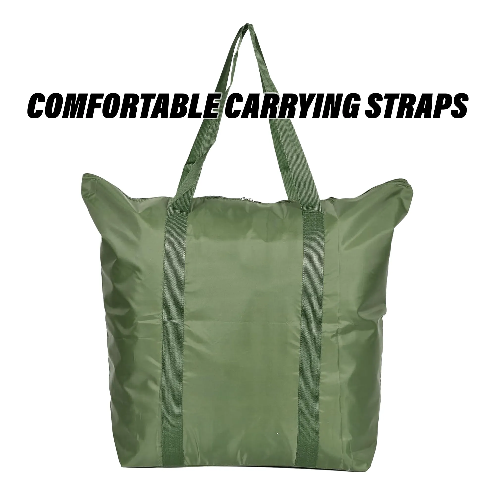 Heart Home Storage Bag|Clothes Storage Bag|Storage Bag with Handle|Parachute Shopping Bag|Grocery Hand Bag|Foldable Storage Bag|Lining Front Pocket|Green