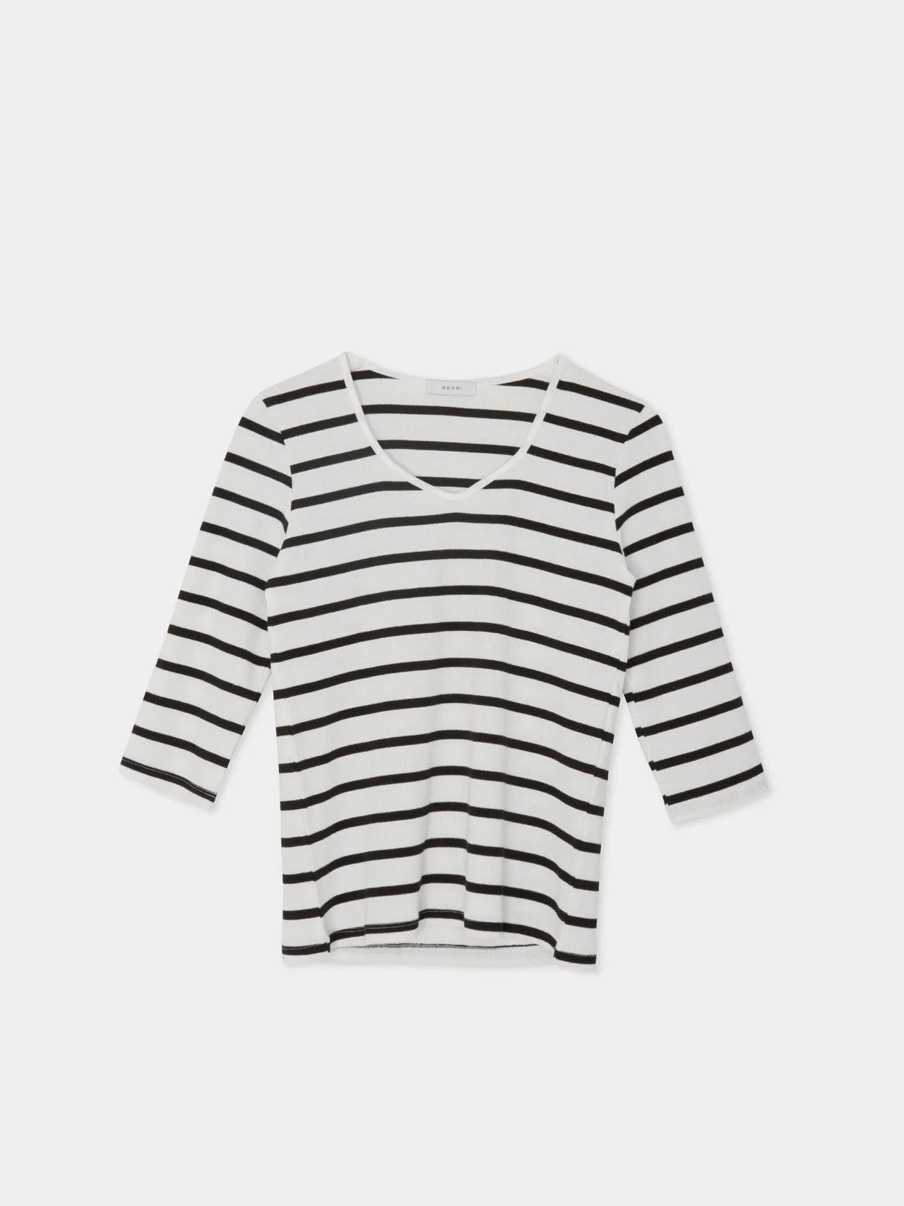 HEART NECK STRIPE T-SHIRT