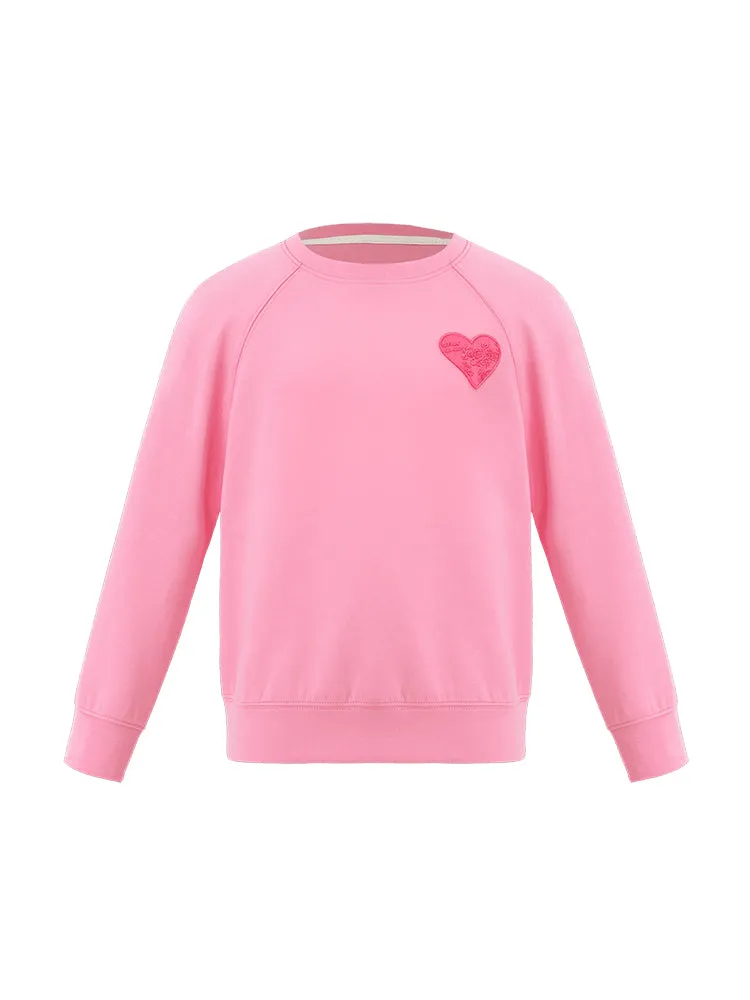 Heart-Shaped Embroidered Pullover Women Sweatshirt