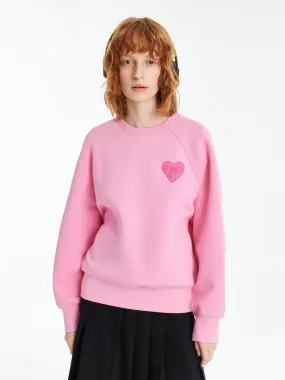 Heart-Shaped Embroidered Pullover Women Sweatshirt