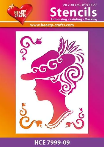 Hearty Crafts Fancy Lady Stencil 8 x10